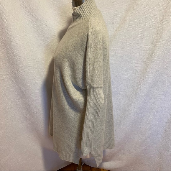 Pure cashmere heather grey melange mockneck - Picture 4 of 7